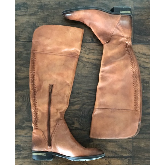 Vince Camuto Brown Leather Riding Boots - Picture 1 of 15